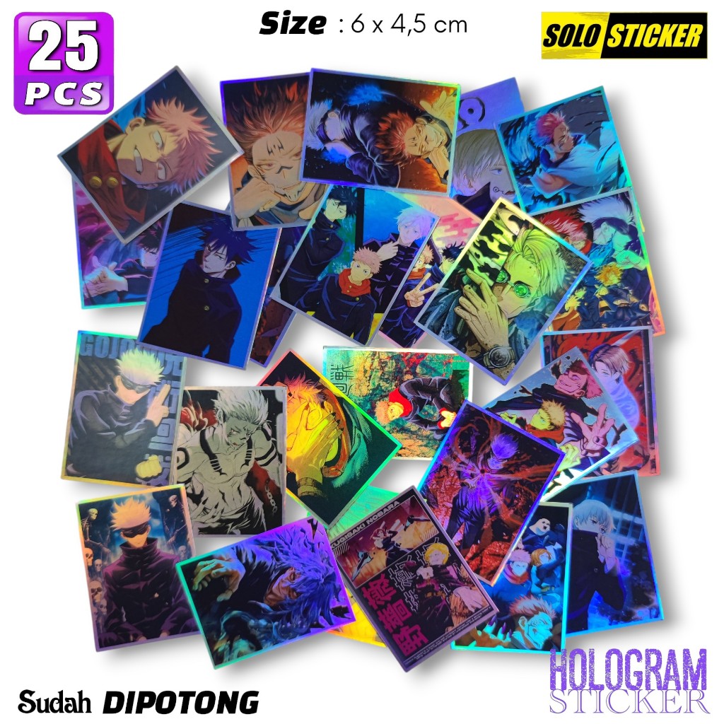 

Sticker Aesthetic Pack Anime Jujutsu Kaisen Hologram Waterproof untuk Sticker Handphone Buku Journal