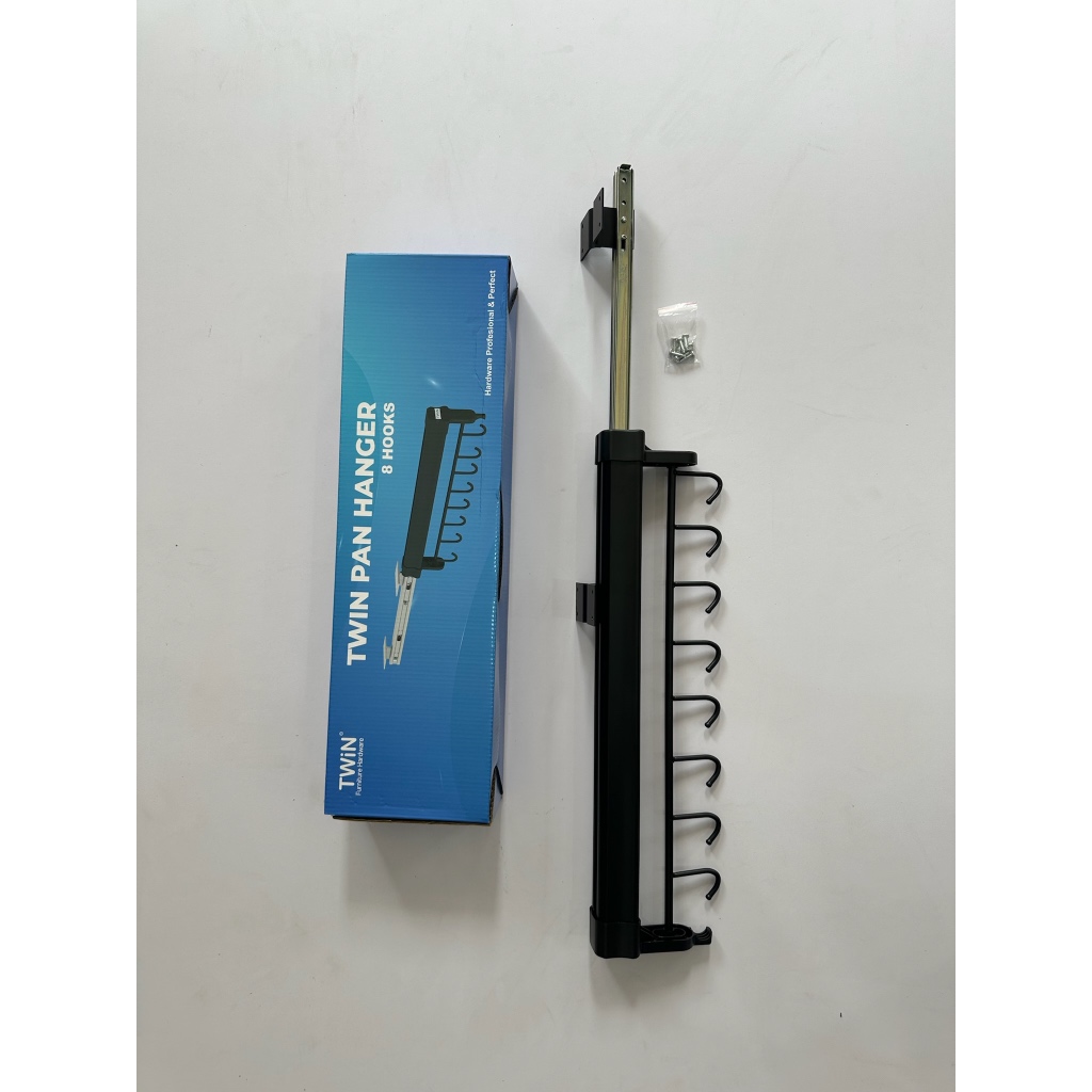 Rak Gantungan Panci Rel Bawah Kitchen Set HITAM / Pan Hanger Kitchen Set TWIN