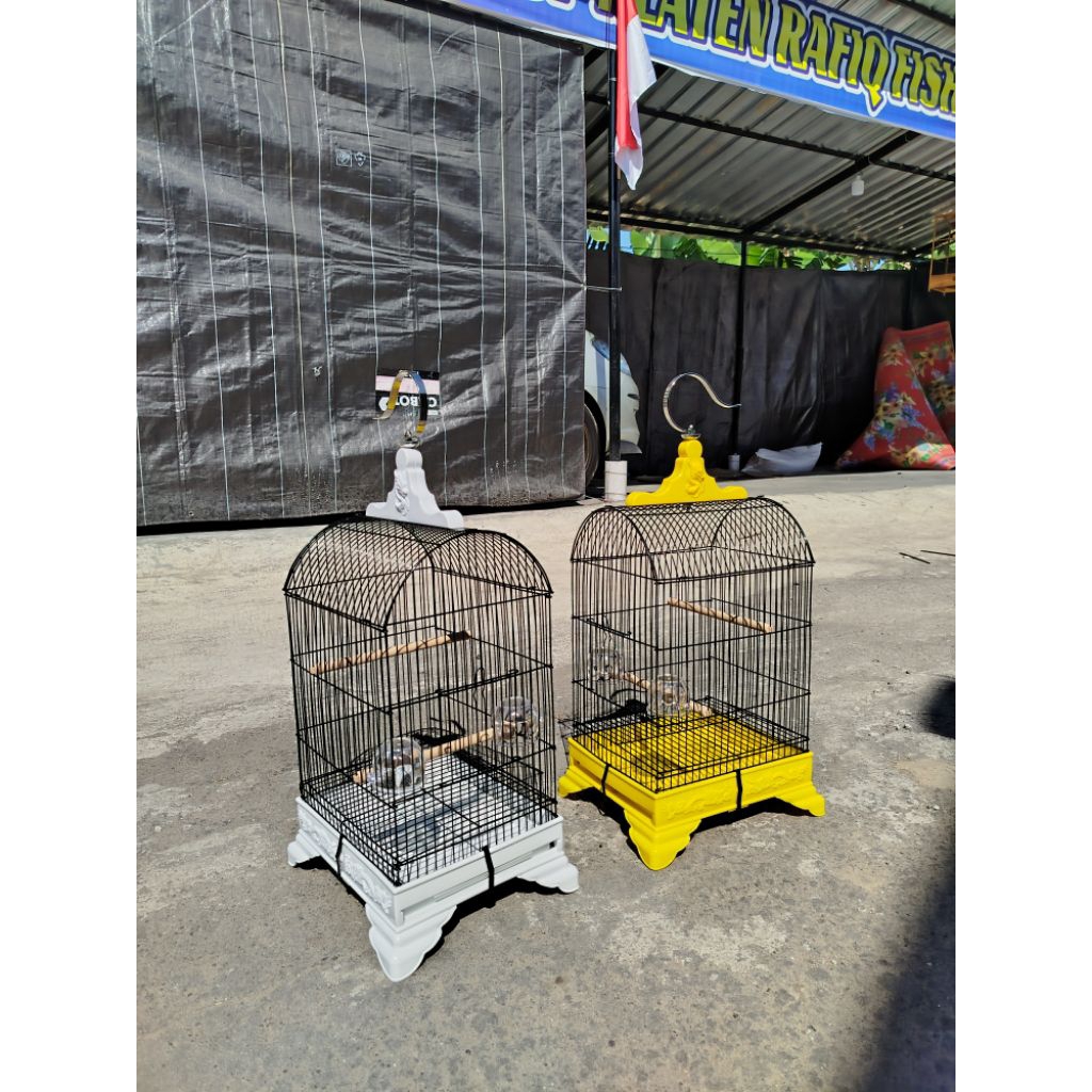 Sangkar Burung Ciblek Kenari Glatik Fullset Tebok ukir naga MYBEST