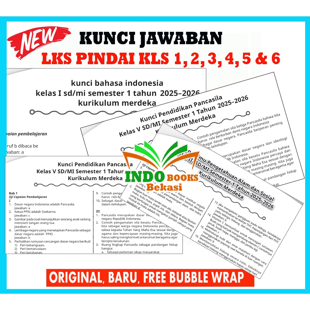 KUNCI JAWABAN LKS PINDAI KELAS 1, 2, 3, 4 , 5 dan 6 SEMESTER  2 (TERBARU 2026) DEEP LEARNING