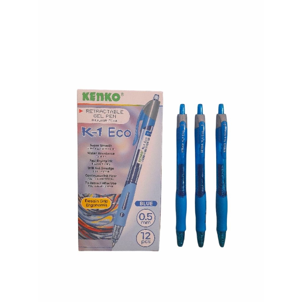 Pulpen Gel Kenko K-1 Eco Retractable Pen Gel