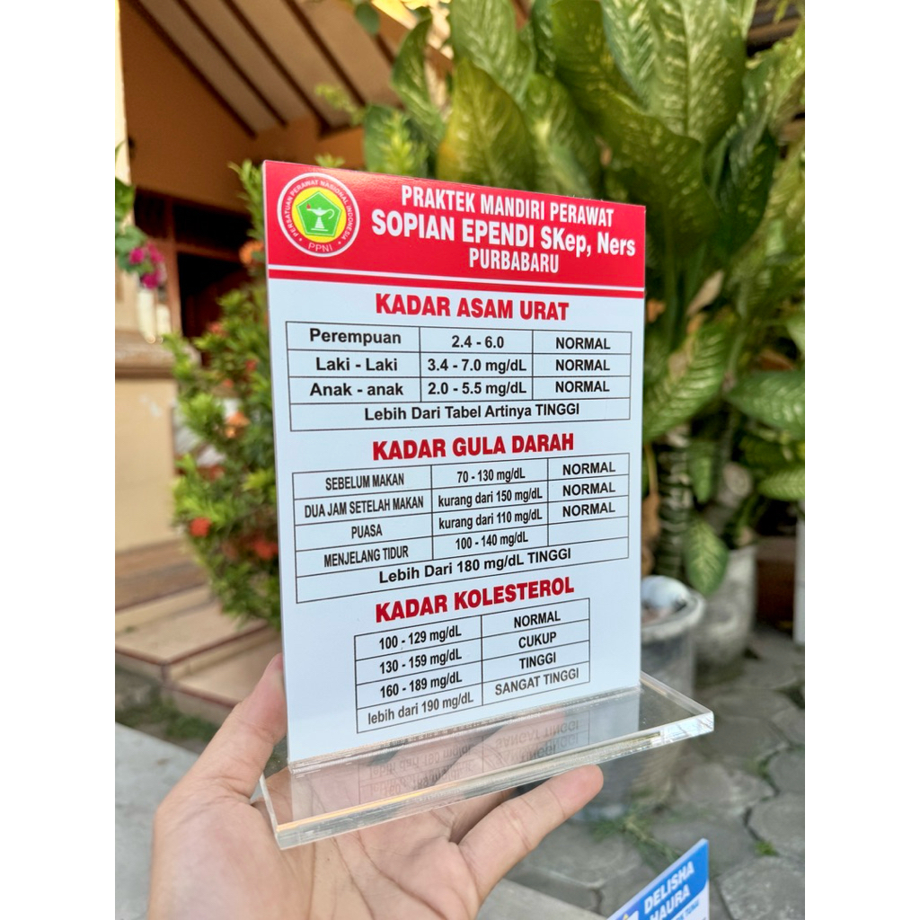 

AKRILIK KLINIK KESEHATAN BISA CUSTOM / EDIT NAMA SAN TULISAN UKURAN 15x20cm BAHAN TEBAL