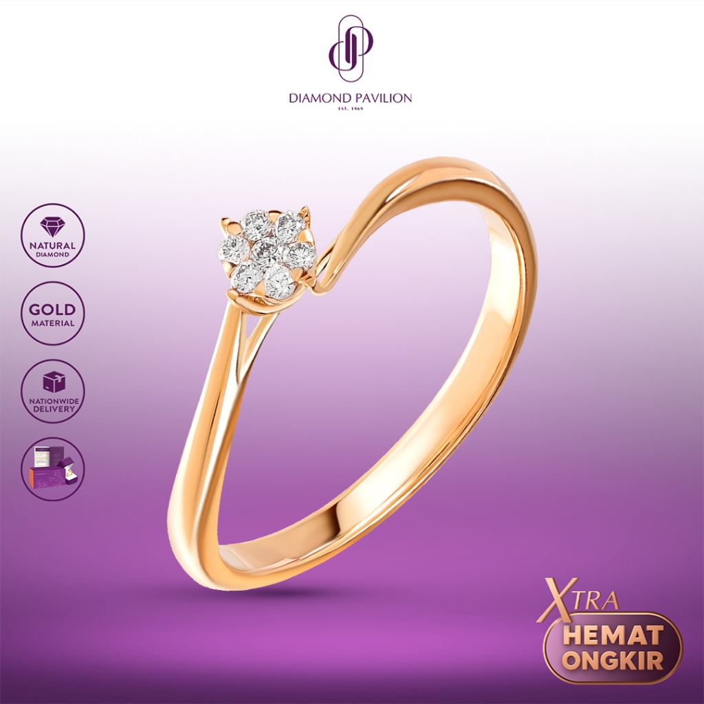 Diamond Pavilion Cincin Emas Batu Berlian Nessie Ring