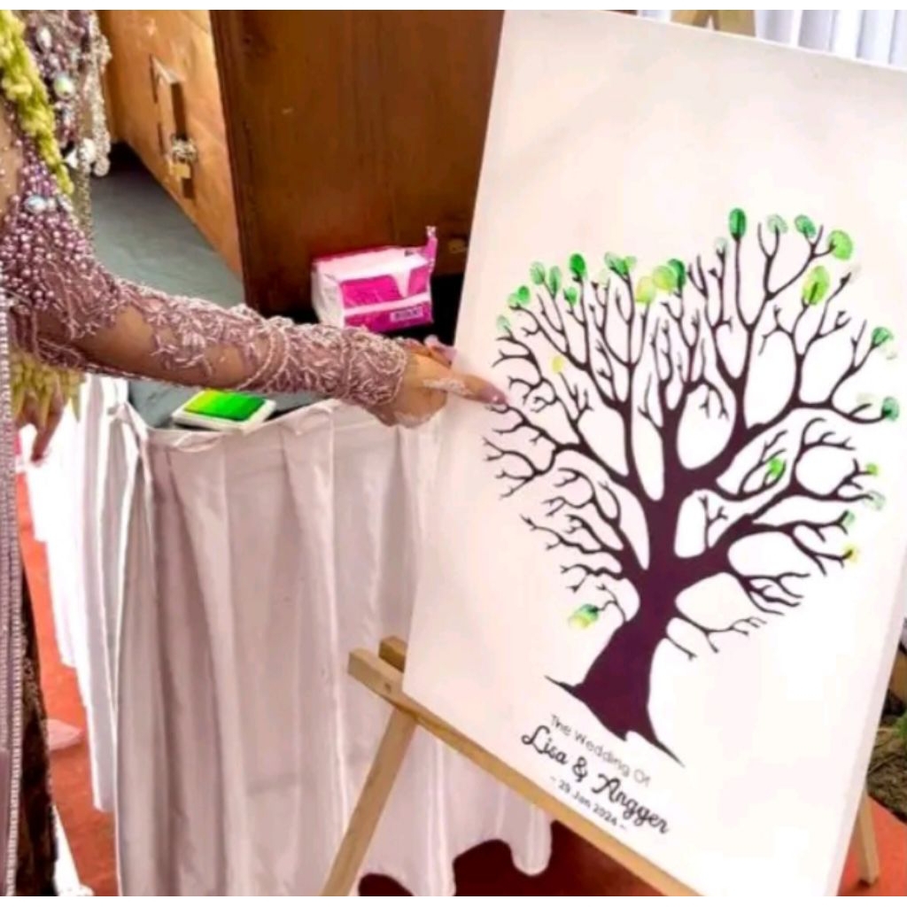 

FINGER WEDDINH GUEST BOOK KANVAS 60X40/ BUKU TAMU CAP JEMPOL