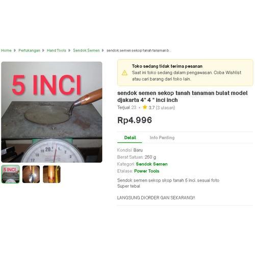 

sendok semen sekop tanah tanaman bulat model djakarta 4" 4 " inci inch