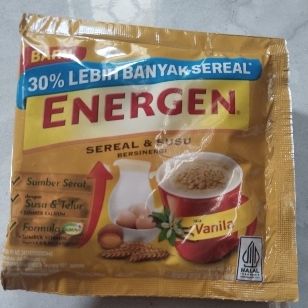 

Energen minuman sereal rasa vanila rentengan isi 10 pc