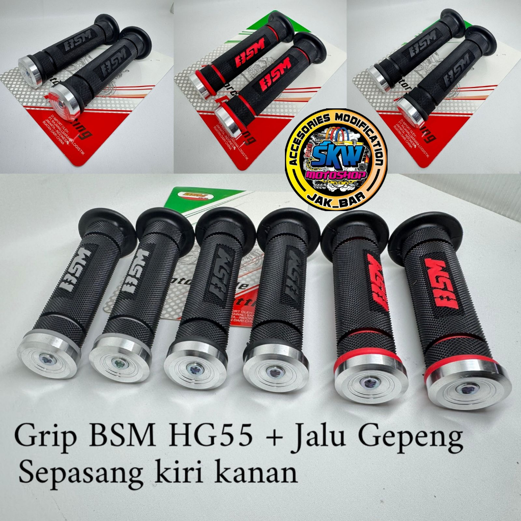 Sarung gas BSM HG55 original + jalu stang gepeng chrome model heng thailook