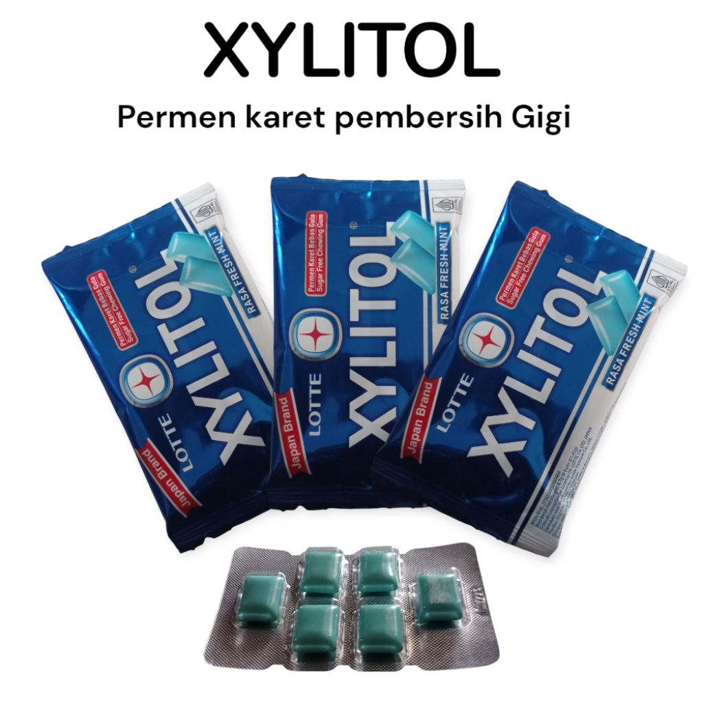 

Permen Karet Pembersih Gigi, Penyegar mulut XYLITOL LOTTE Bebas Gula isi 3 bungkus exp. Mei 2026