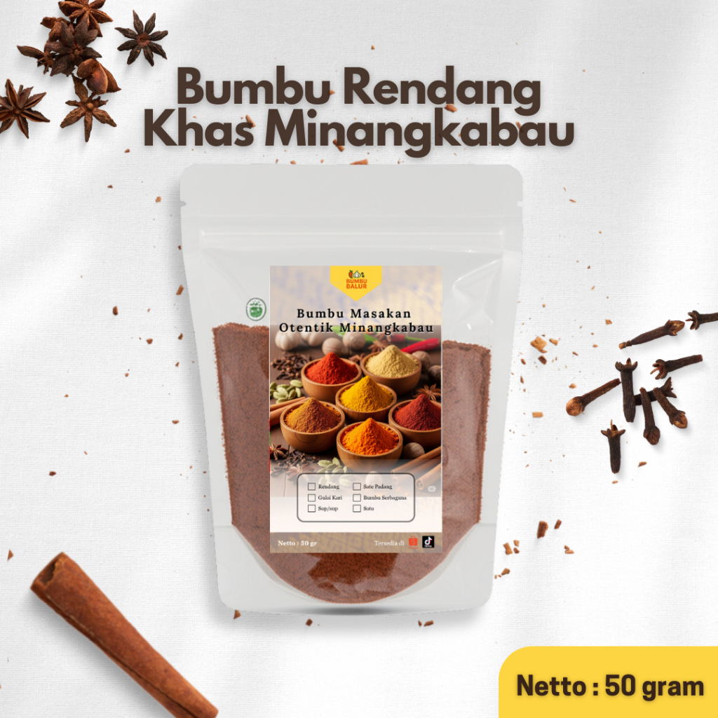 

Balur - Bumbu Rendang Bubuk Asli Khas Minangkabau Tanpa Pengawet Non MSG 5 Kg Daging Rempah Lokal Nusantara