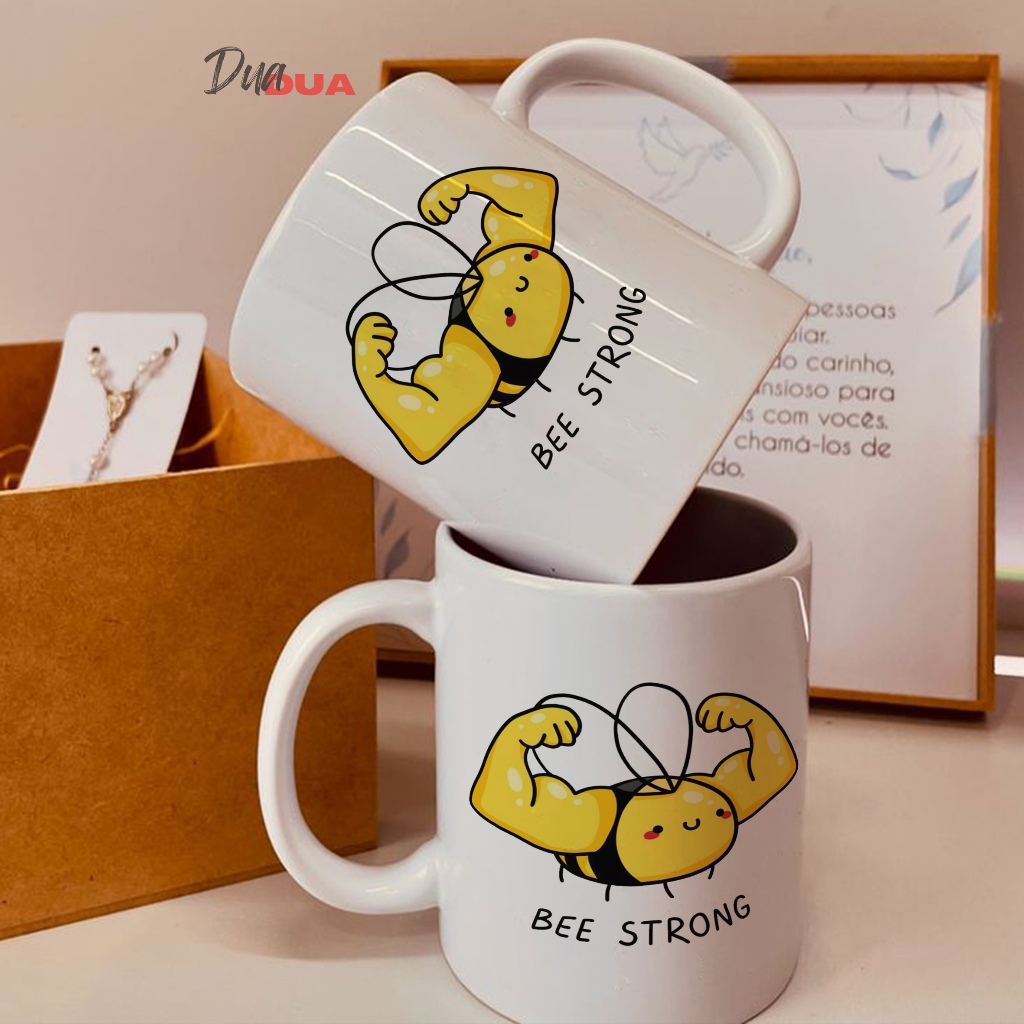 Mug bee strong gym and must be healty