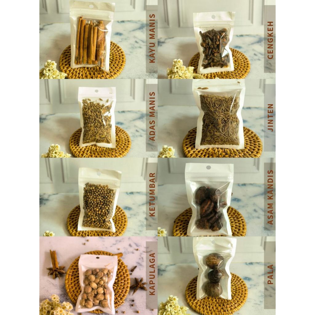 

Rempah Sachet /Kayu Manis/Pala/Cengkeh/Ketumbar