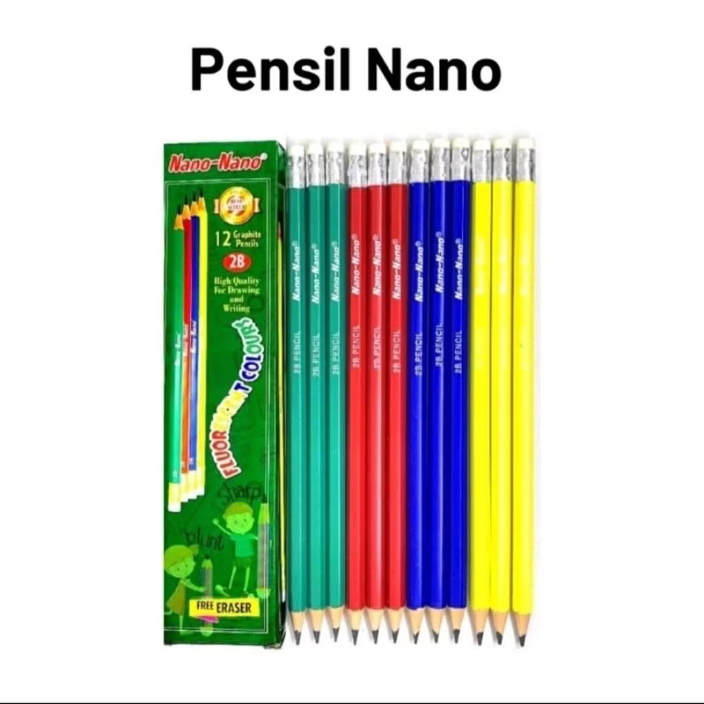 

Termurah Pencil 2B 12pcs | Pencil 2B Nano | Pencil 2B Raut + Stip