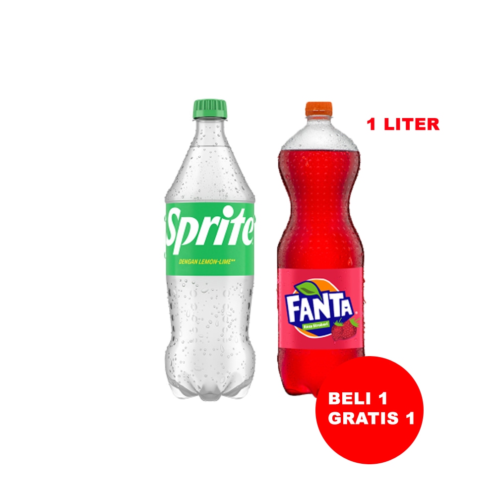 

Sprite / Coca-Cola minuman soda 1000ml Gratis Fanta 1000ml