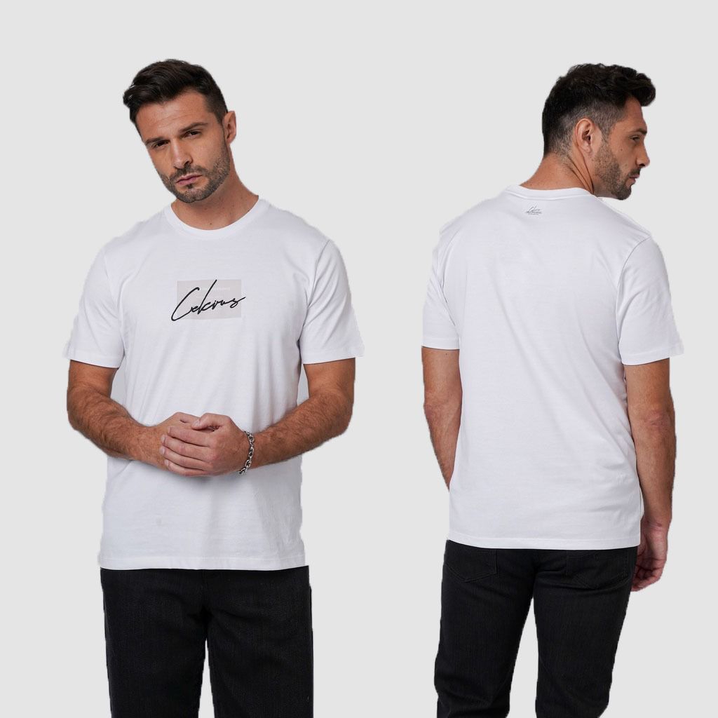 KAOS CELCIUS WHITE BOX-152 COTTON TEBAL T-SHIRT DISTRO UNISEX