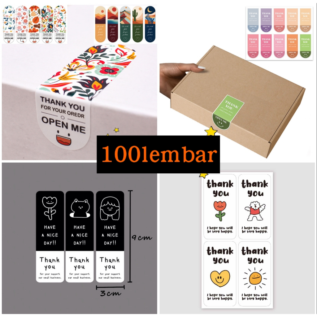 

100pcs Stiker Thank You Hampers Kado Gift Open Me Sticker Label