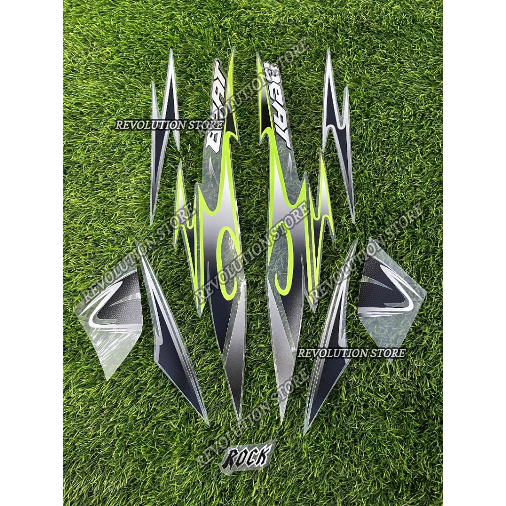 Striping stiker transparan Honda beat karbu model varky vietnam style warna hijau