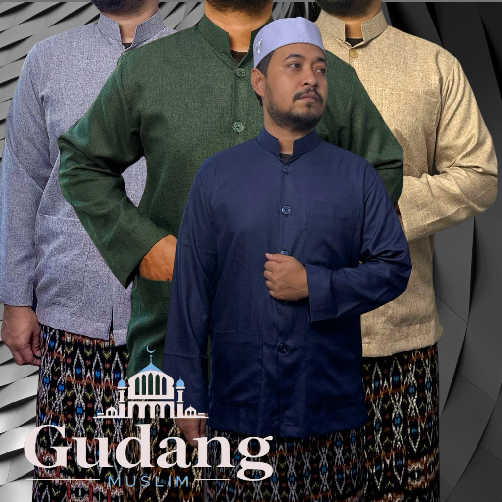 Gudang Muslim - [BISA COD] Baju Koko Lengan Panjang Katun Madinah | Baju Koko Katun Madinah Premium 