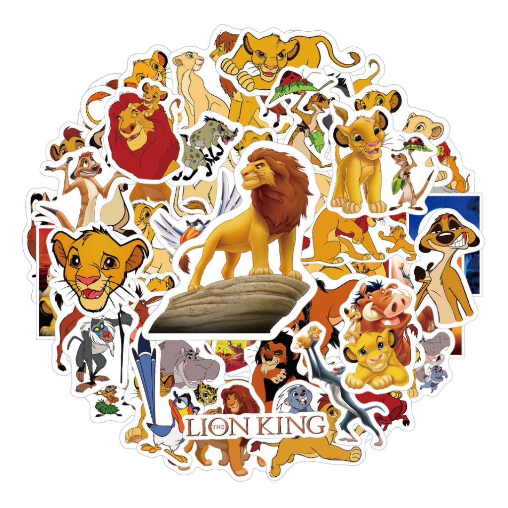

[50 Pcs] DECO STICKER | STICKER DIY | JURNAL AESTHETIC [DS107] Lion King Lucu untuk Koper, Laptop, dan Komputer hp Tumbler