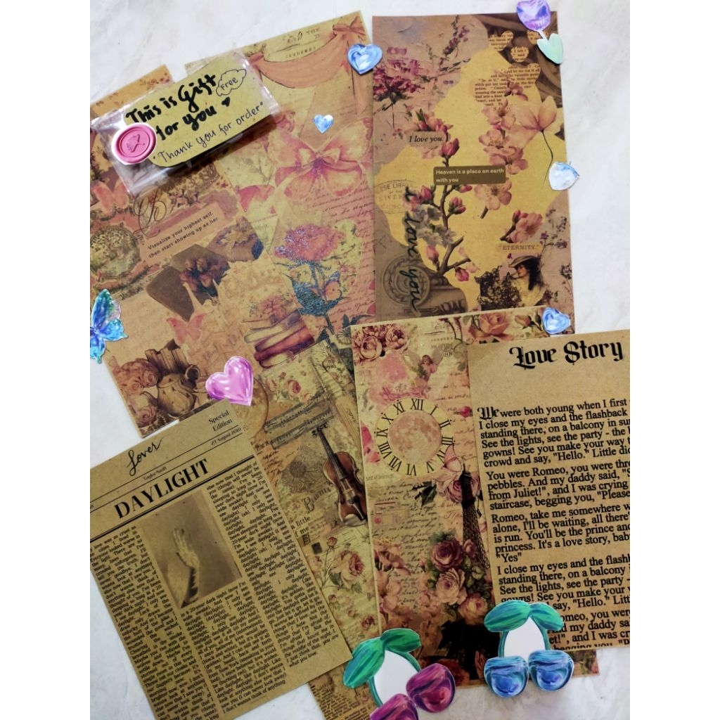 

[dArts.Lovelable]COD Paper Art Vintage ISI 10 Coklat | TERMURAH