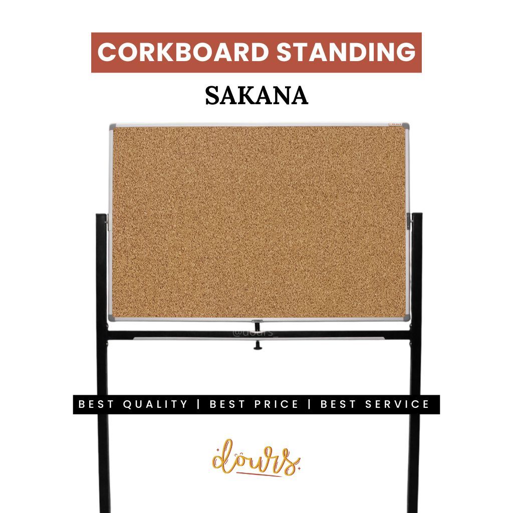 

Cork Board Papan Tulis SAKANA STANDING PushPin Roda 60x90 60x120 80x120 90x120 90x180 120x180 120x240