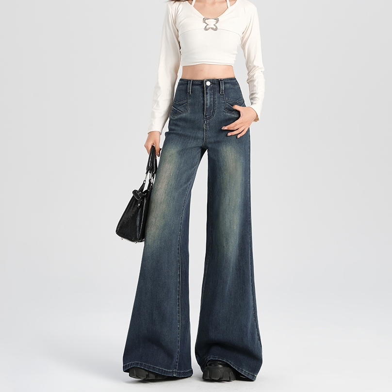 2025 Baru Retro Highwaist Selvedge Baggy Jeans Cwek Korea Style