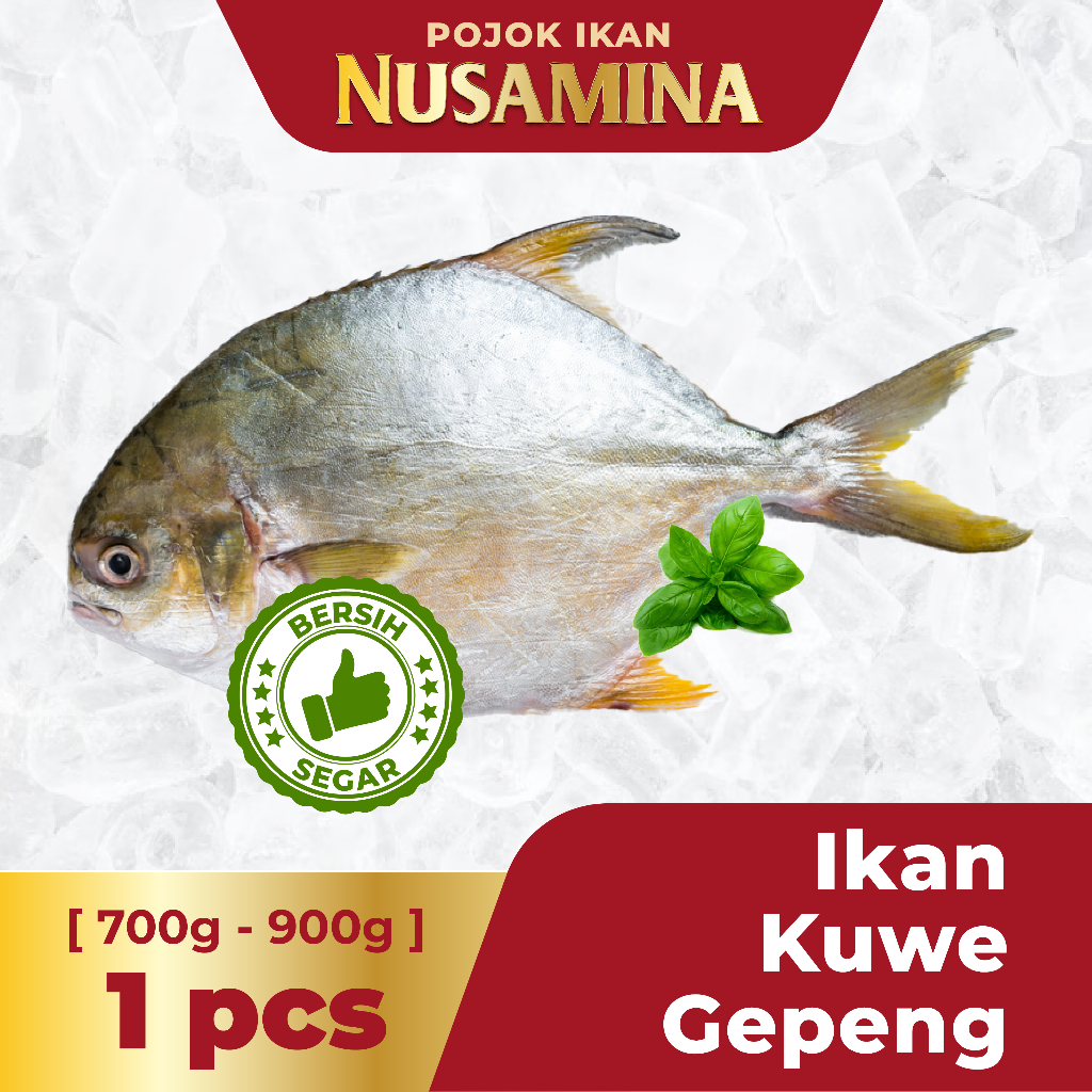 

Nusamina Ikan Kuwe Gepeng Bersih Segar Frozen [1pcs]/ 700-900g