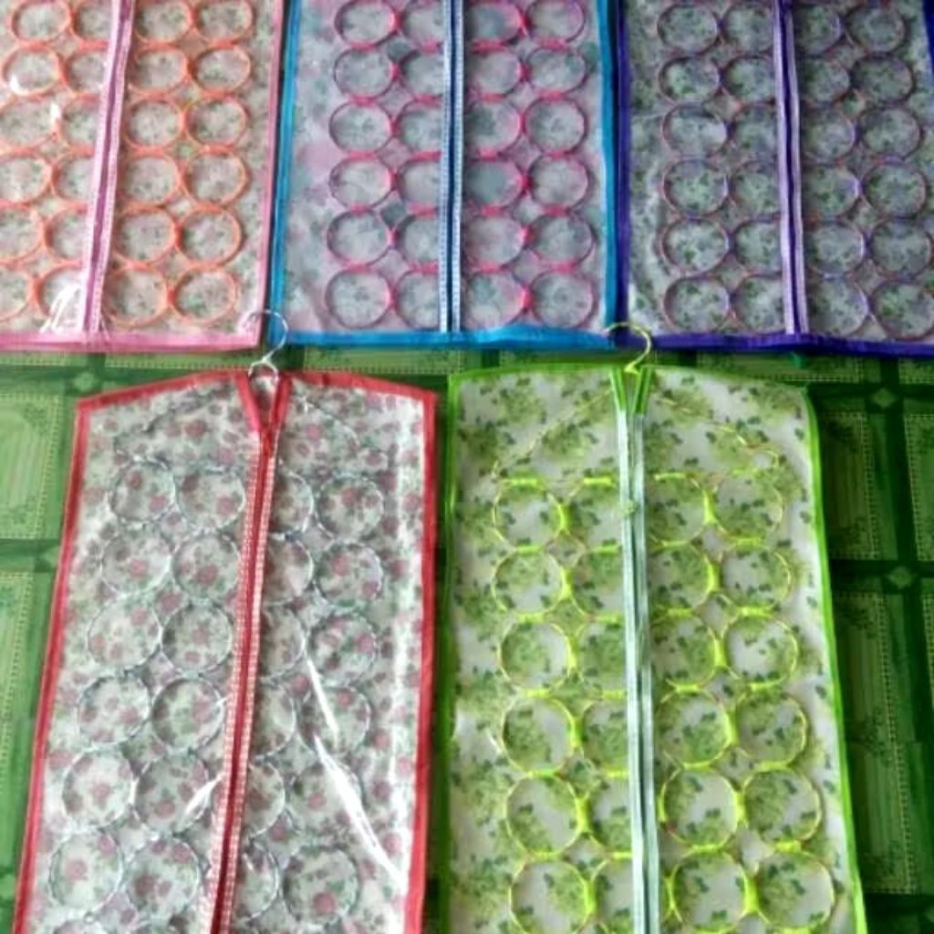 Hanger jilbab bulat 28 ring+ tutup cover,hanger jilbab origami/ organizer
