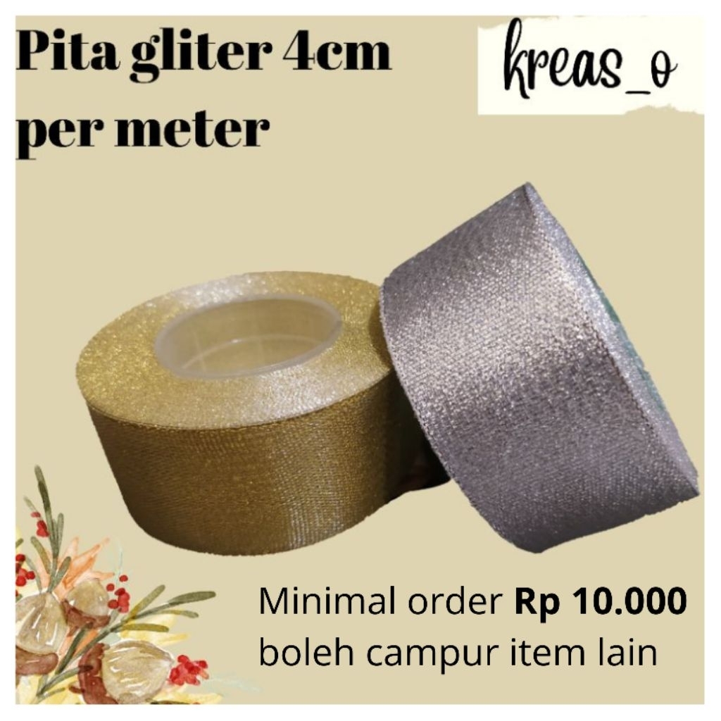 

Pita glitter lebar 4cm,dijual per meter