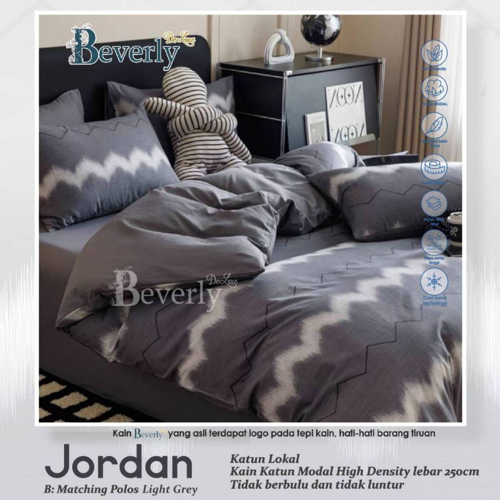 Sprei Katun BEVERLY JORDAN | Sprei Home Industry dari Katun CVC Premium | Sprei Uk.90,100,120,160,18