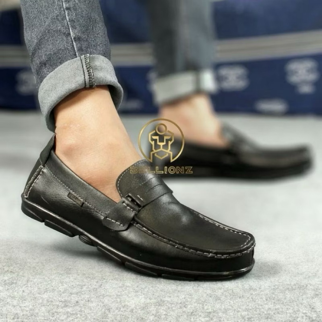 Sepatu Pria Kulit Asli Original Moccasin Pantofel Pansus Formal Kerja Kantor Casual Slip On Santai
