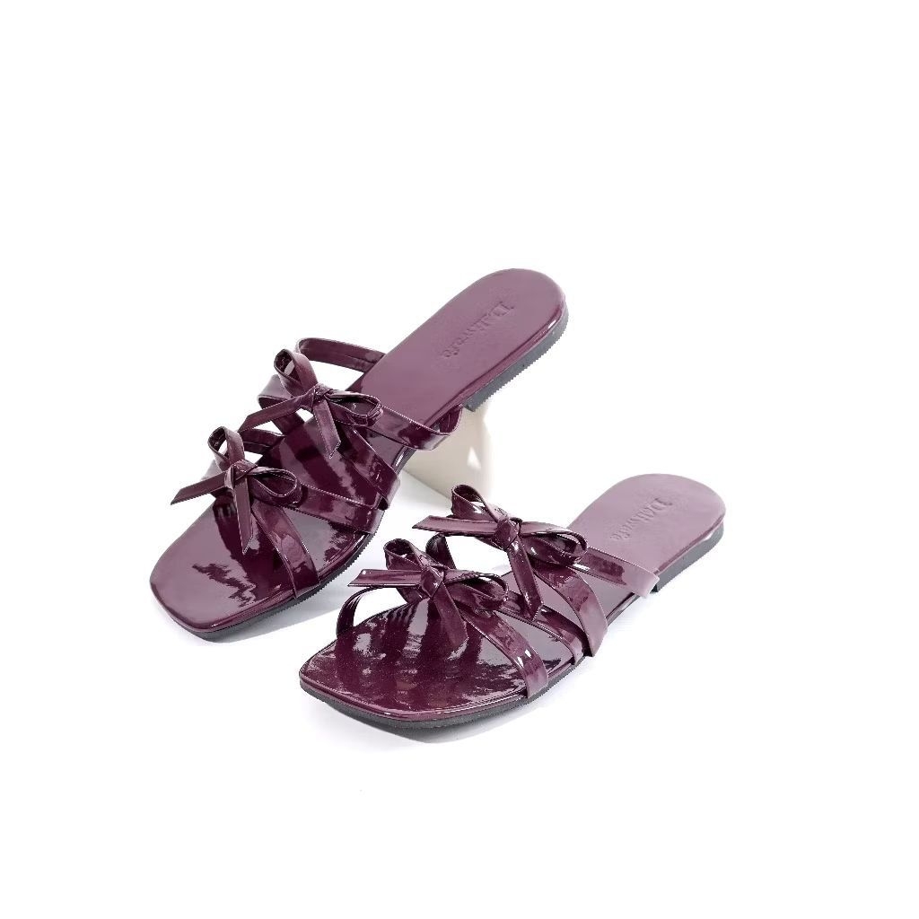 Deliwafa - [Sandal Wanita] Ansara Sandal Warna Red Cherry best seller ((READY)) size 39 - Laik Galle