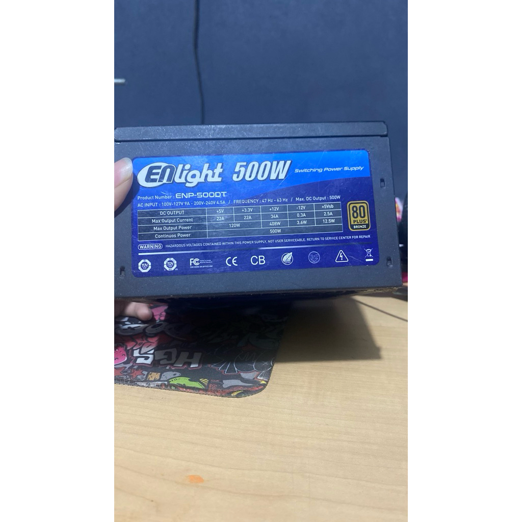 psu enlight 500w bekas seken