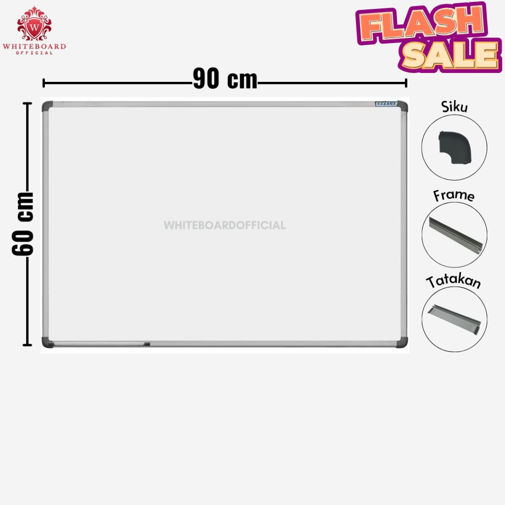 

(FLASH SALE) SAKANA Papan Tulis White Board 60x90cm / Whiteboard Magnet Gantung Mudah Dihapus & Ditempel Magnet