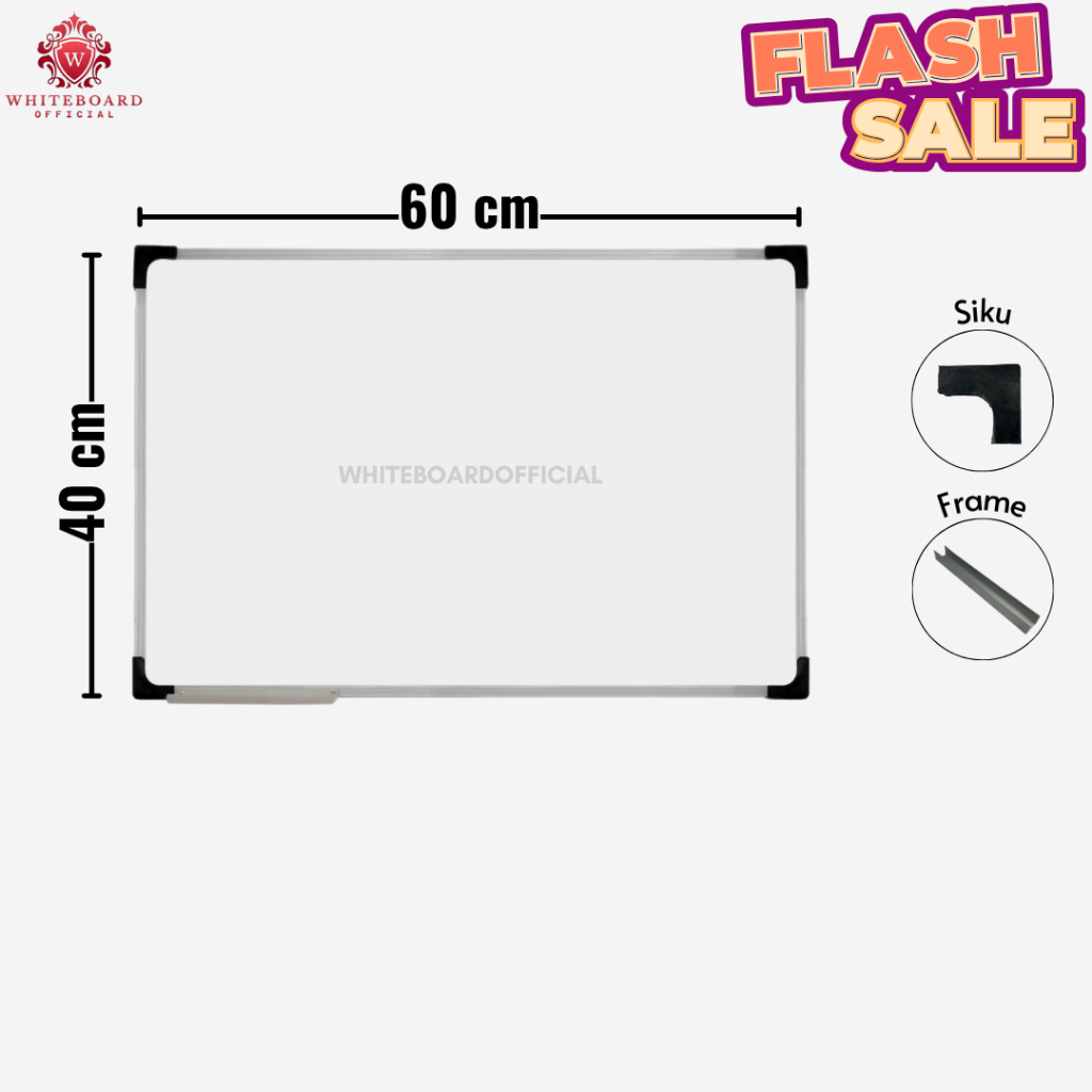 

(FLASH SALE) RAIJIN Papan Tulis White Board Anak 40x60cm / Whiteboard Non Magnet Gantung