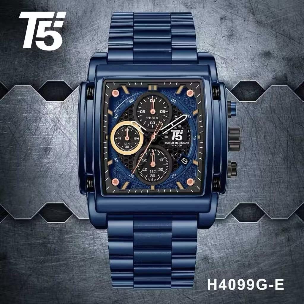 JAM TANGAN T5 H 4099G Original//JAM TANGAN PRIA TERBARU T5 H 4099G Original STAINLESS STEEL// JAM TA