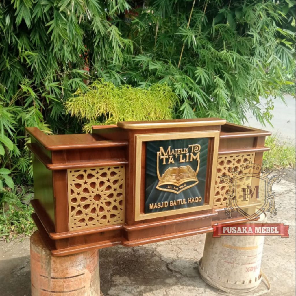 mimbar meja majelis duduk lesehan, meja majelis ceramah duduk lesehan, mimbar majelis taklim