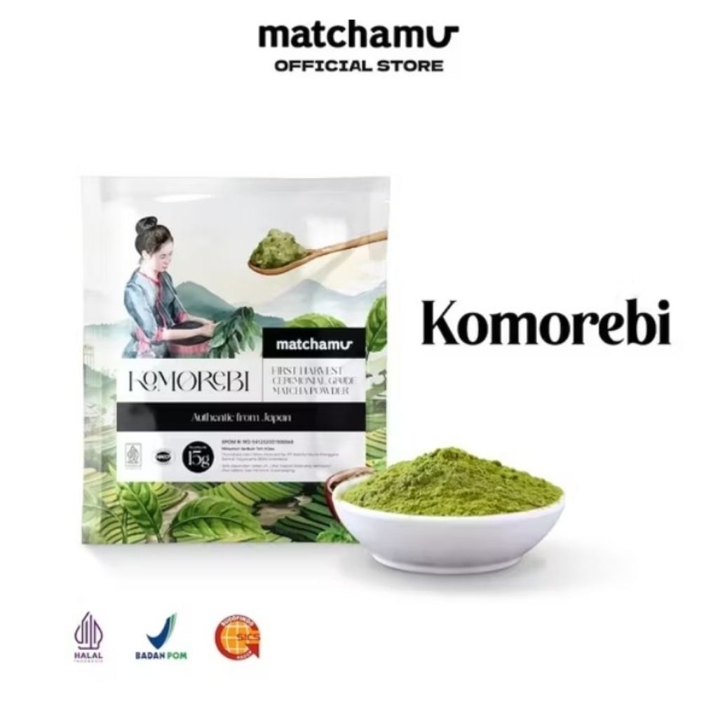 

matchamu komorebi ceremonial grade 100 gram-komorebi ceremonial 15 gram-pure Japanese matcha bubuk-matcha ceremonial-matcha jepang