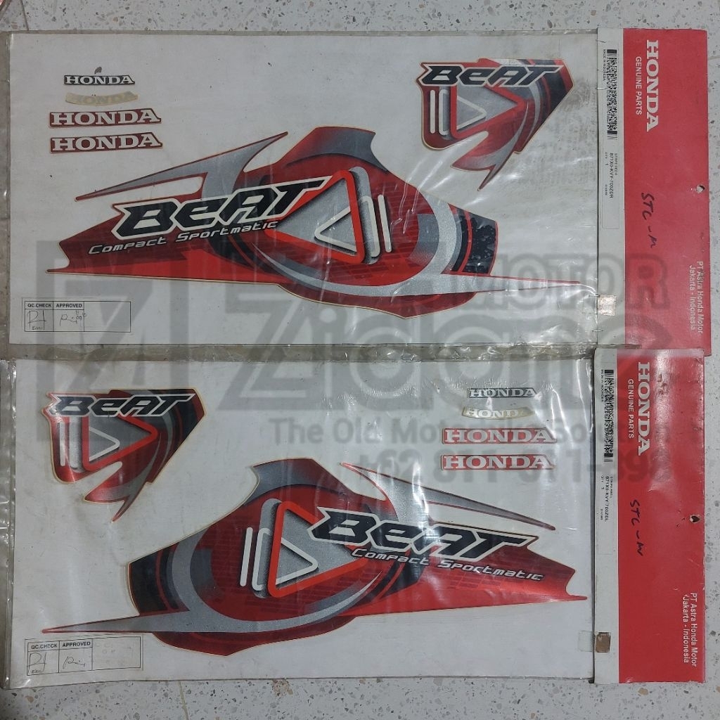 graphic grafik striping stiker lis les body full set komplit honda beat carbu karbu 2009 2010 merah 