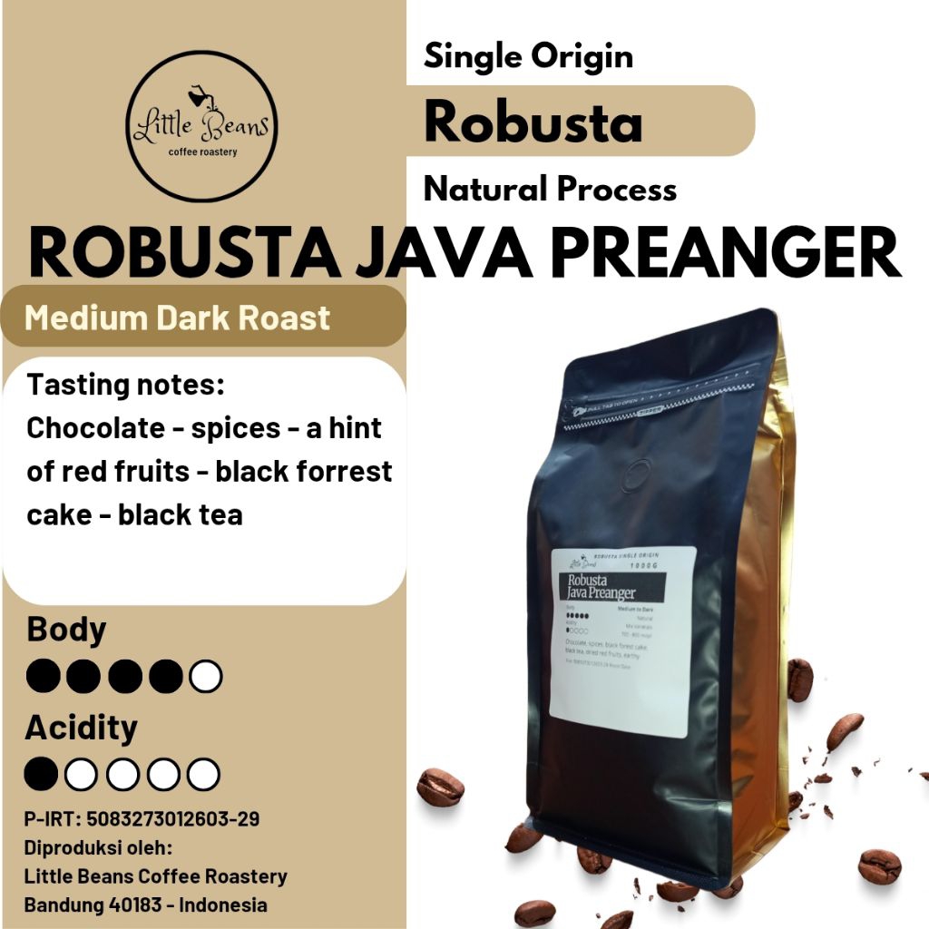 

Kopi robusta Java Preanger medium to dark roast 1kg/500gr250gr biji/bubuk tubruk kopi susu