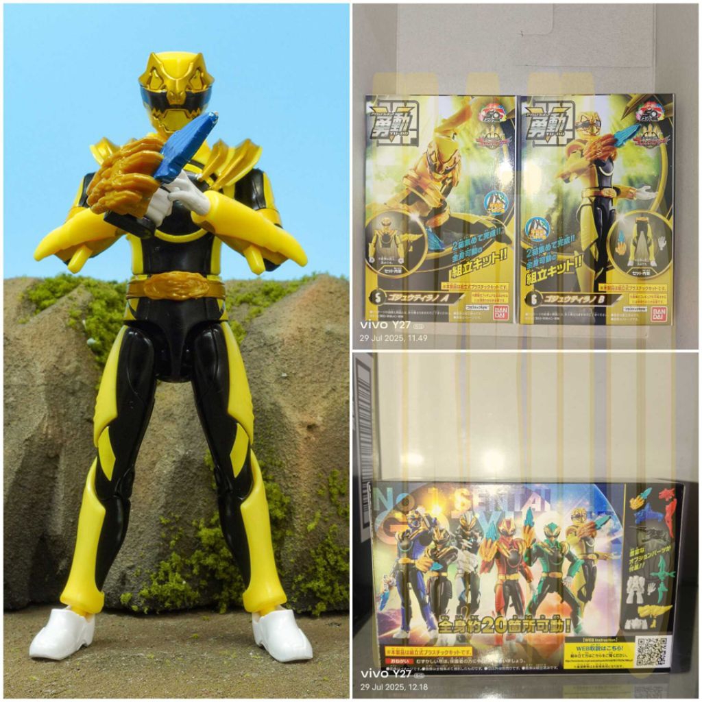 yudo gozyu tyrano bandai no 1 sentai gozyuger yellow gold black blue mainan rakit action figure not 