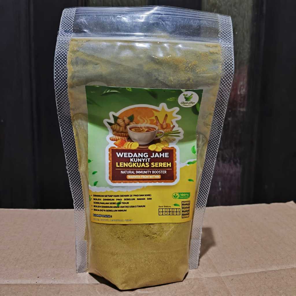 

Wedang Rimpang Jahe, Kunyit, Sereh, Lengkuas 100% Murni Minuman Herbal Seduh