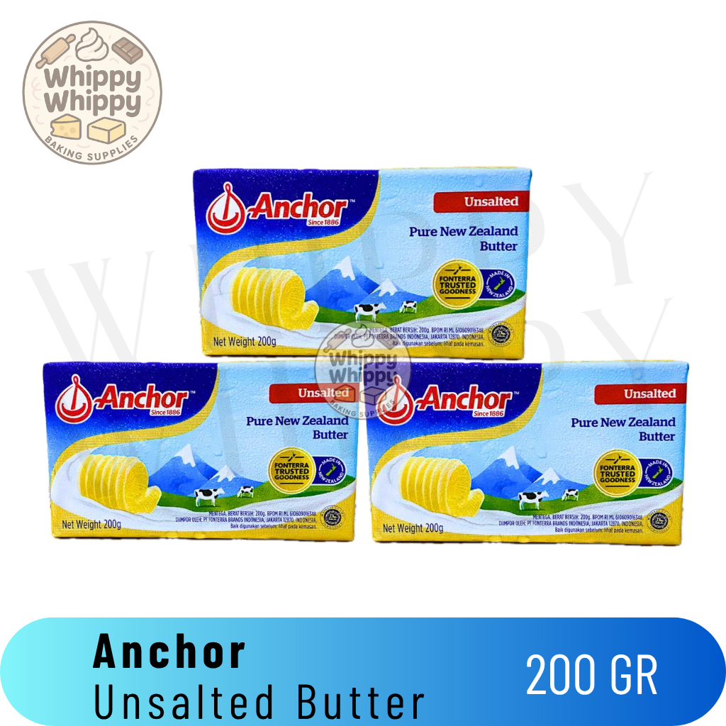 

Anchor Unsalted Butter 200 GR / Unsalted Butter / Instant Sameday Bandung