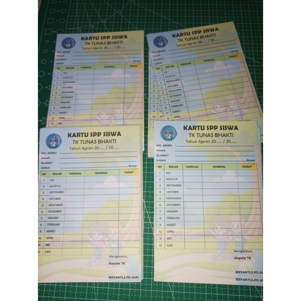 

KARTU SPP SISWA#KARTU IURAN ISI 10pcs