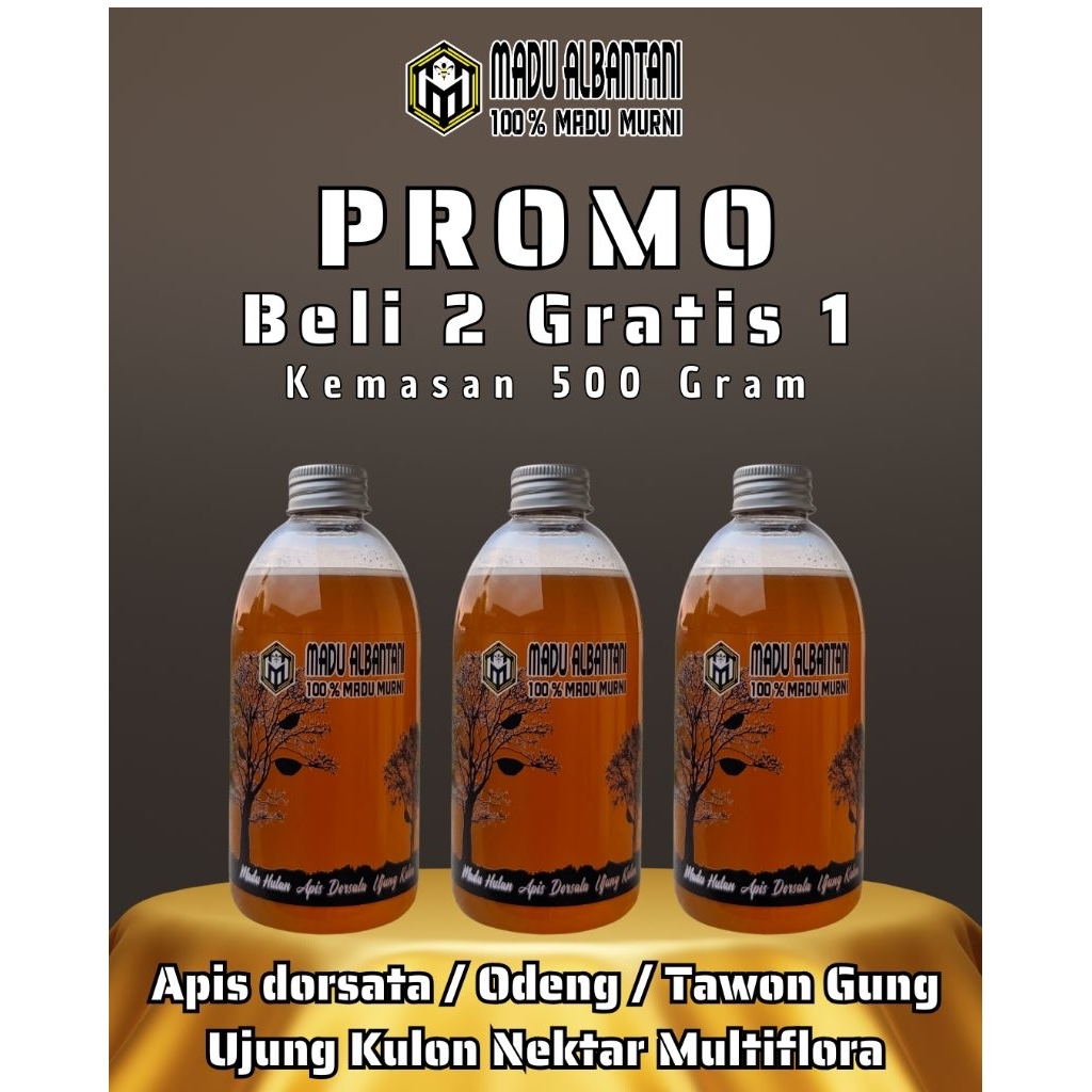 

Beli 2 Gratis 1 Madu Odeng / Sialang Ujung Kulon [Madu Murni 100℅] Kemasan 500 Gram