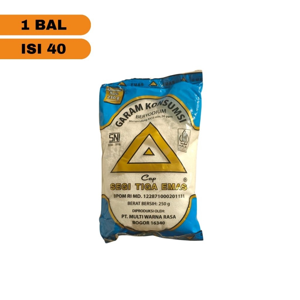 

GARAM SEGI TIGA EMAS 250Gram 1 Bal isi 40 - Garam Beryodium