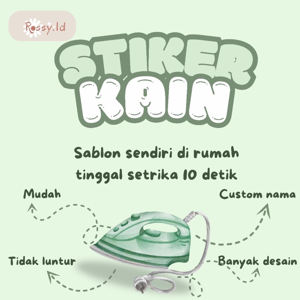 

Stiker kain / Stiker kostum nama khusus kain / Stiker tempel di kain / Stiker setrika