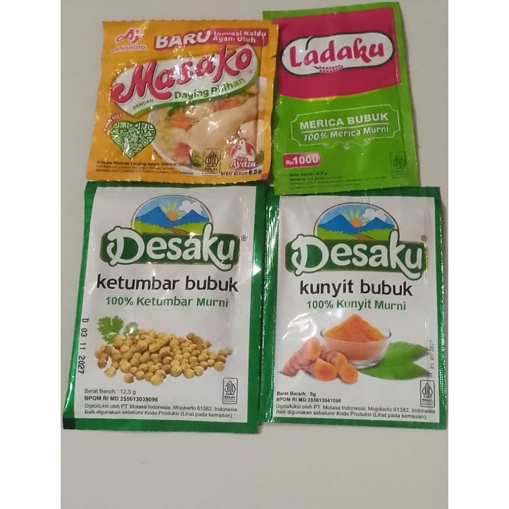 

Kunyit bubuk+Masako+Ketumbar Bubuk+Ladaku Paket 3Au (TRB164)