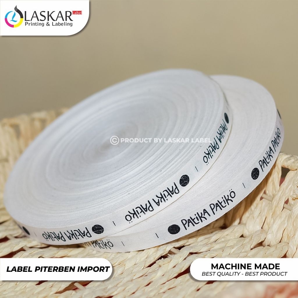 

label piterban import 100m / label nama / label hijab custom / free desain / label pundak baju