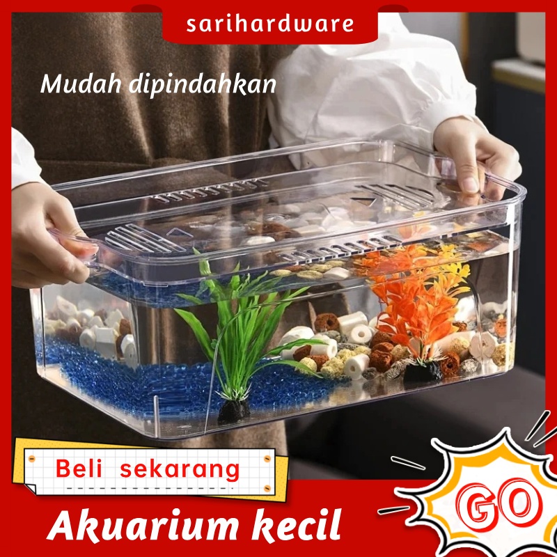 Akuarium Mini DIY Plastik PET Kuat - Transparan Jernih Bening, Anti Pecah & Anti Bocor - Cocok untuk
