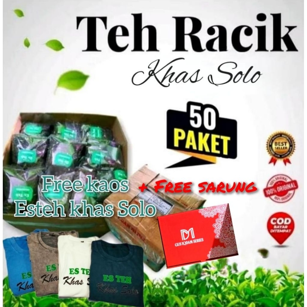 

[free kaos]Paket 50 Teh racik khas solo teh hitam teh sepet teh jumbo teh enak teh harum istimewa teh wangi